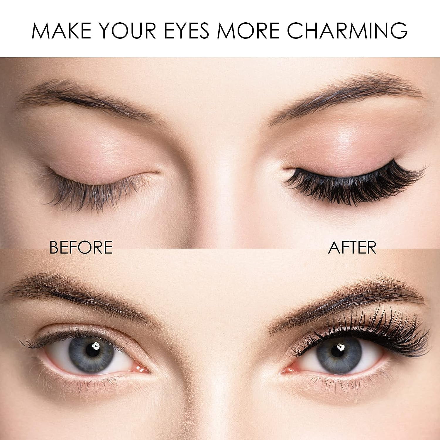 Magnetic Eyelashes with Applicator, Natural Look False Lashes without Eyeliner, Light Weight and Waterproof Magnetic Eyelashes No Glue