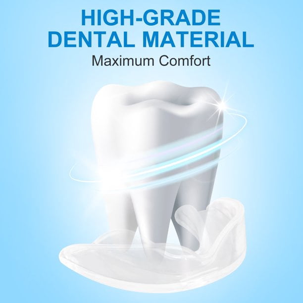 Mouth Guard for Grinding Teeth at Night, Professional Dental Night Guard for Teeth Grinding Stops Bruxism & Eliminates Teeth Clenching Teeth 2 Sizes Pack of 4 with high Quality Hygiene Case