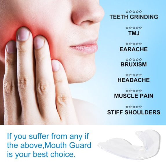 Mouth Guard for Grinding Teeth at Night, Professional Dental Night Guard for Teeth Grinding Stops Bruxism & Eliminates Teeth Clenching Teeth 2 Sizes Pack of 4 with high Quality Hygiene Case