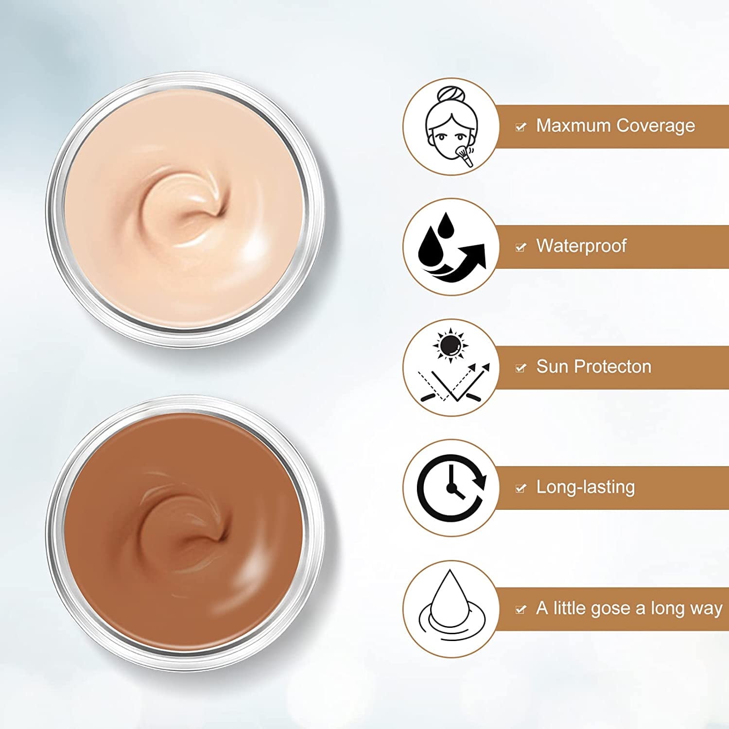 Tattoo Cover Up, Tattoo Concealer Makeup, 2 Colors waterproof concealer, Professional Waterproof Skin Concealer Set to Cover Tattoo/Scar/Acne/Birthmarks for Men and Women (2x20g)