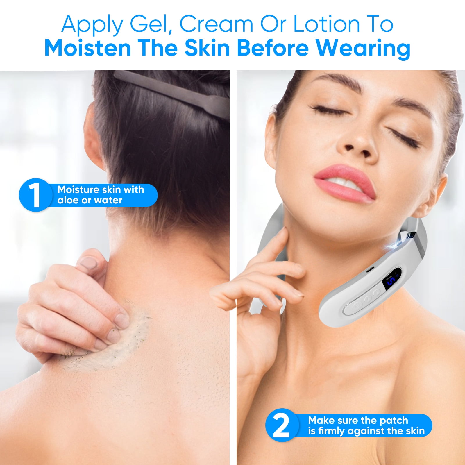 Neck Massager with Heat, Intelligent Electric Neck Massagers for Deep Tissue, Portable & Cordless Heated Neck & Shoulder Massagerr, for Reduce Fatigue, with 10 Modes & 16 Levels, Gift for Women Men