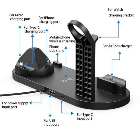 3 in 1 Charging Station Apple Android,Iphone&Apple&Android Charging Stand,Charging Station for Multiple Devices Apple&Android,Watch Chargers and Earphone Charging Bases