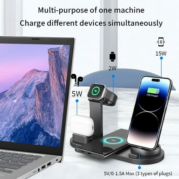 3 in 1 Charging Station Apple Android,Iphone&Apple&Android Charging Stand,Charging Station for Multiple Devices Apple&Android,Watch Chargers and Earphone Charging Bases