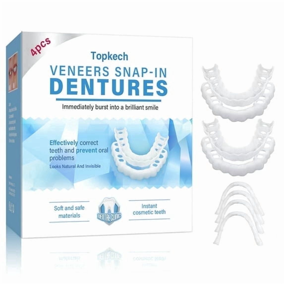 Fake Teeth, Denture Teeth, Confidence Smile Temporary Teeth