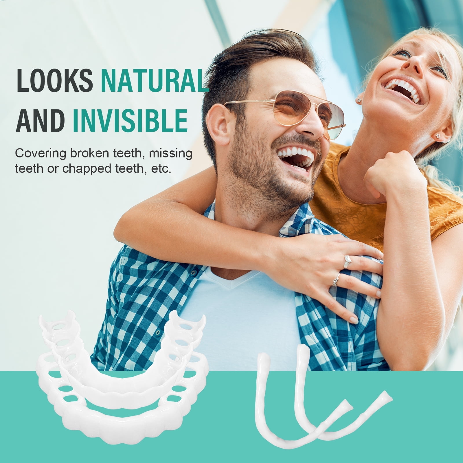 Fake Teeth, Denture Teeth, Confidence Smile Temporary Teeth