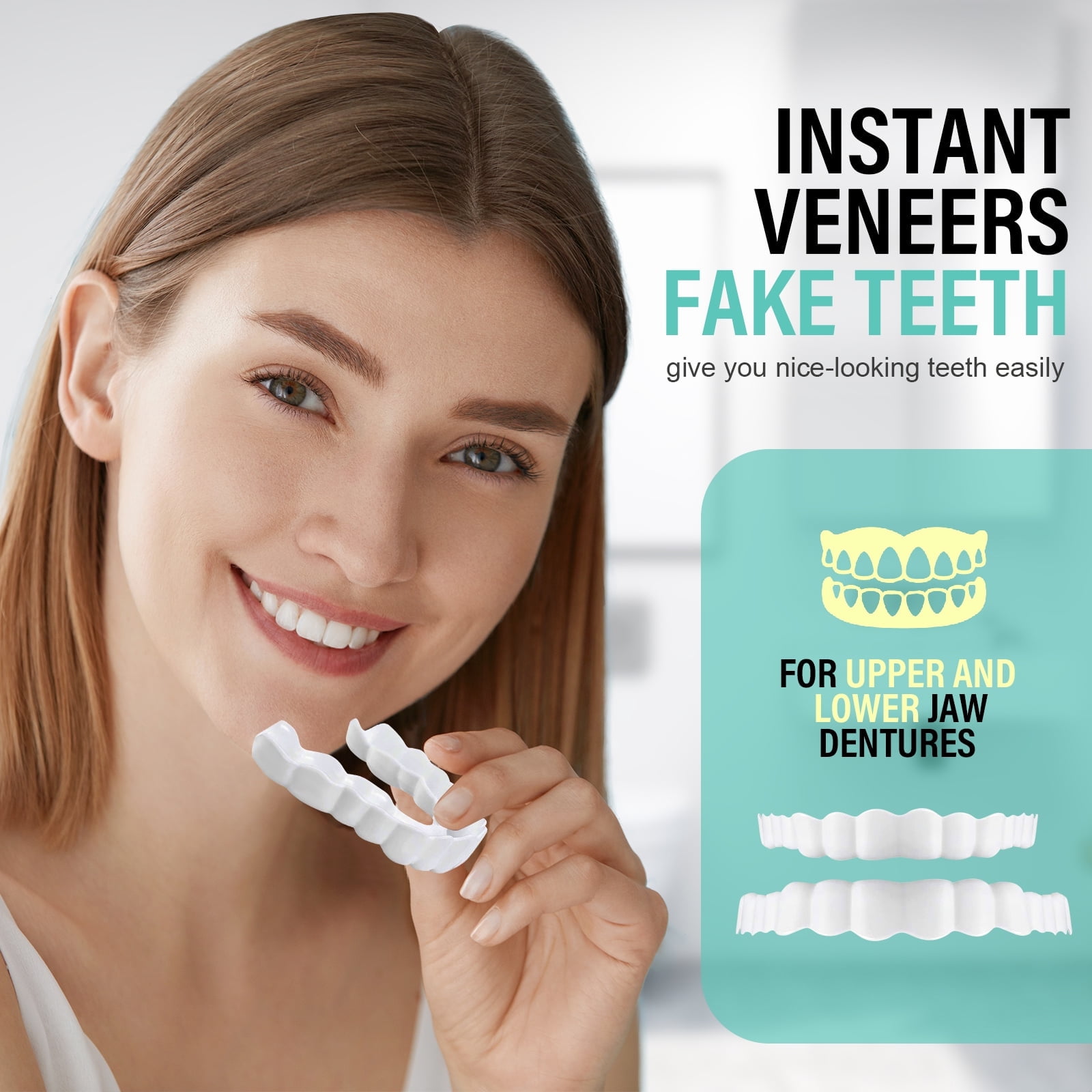 Fake Teeth, Denture Teeth, Confidence Smile Temporary Teeth