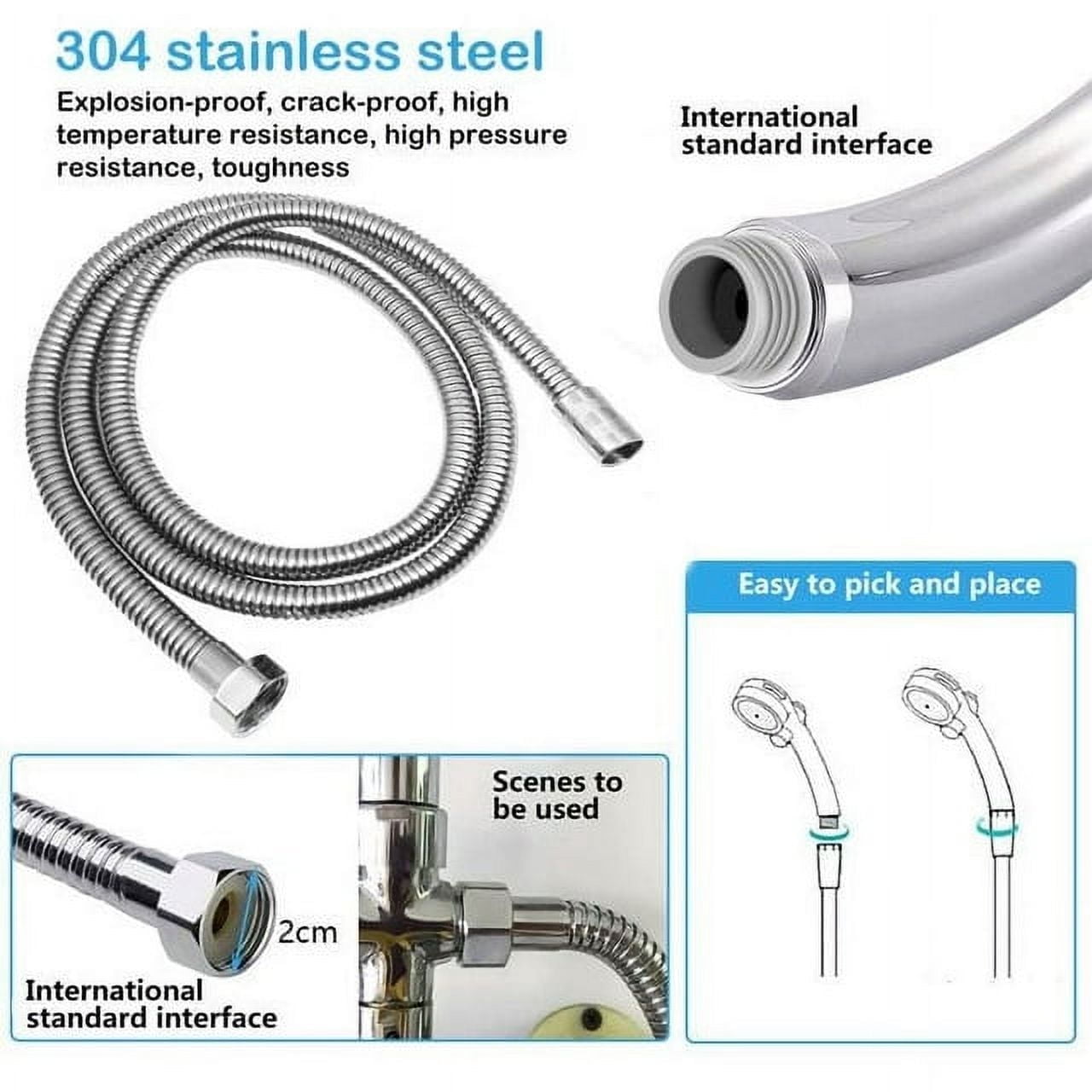 Shower Head with Handheld, 5-Mode Rain Shower Head with Filters