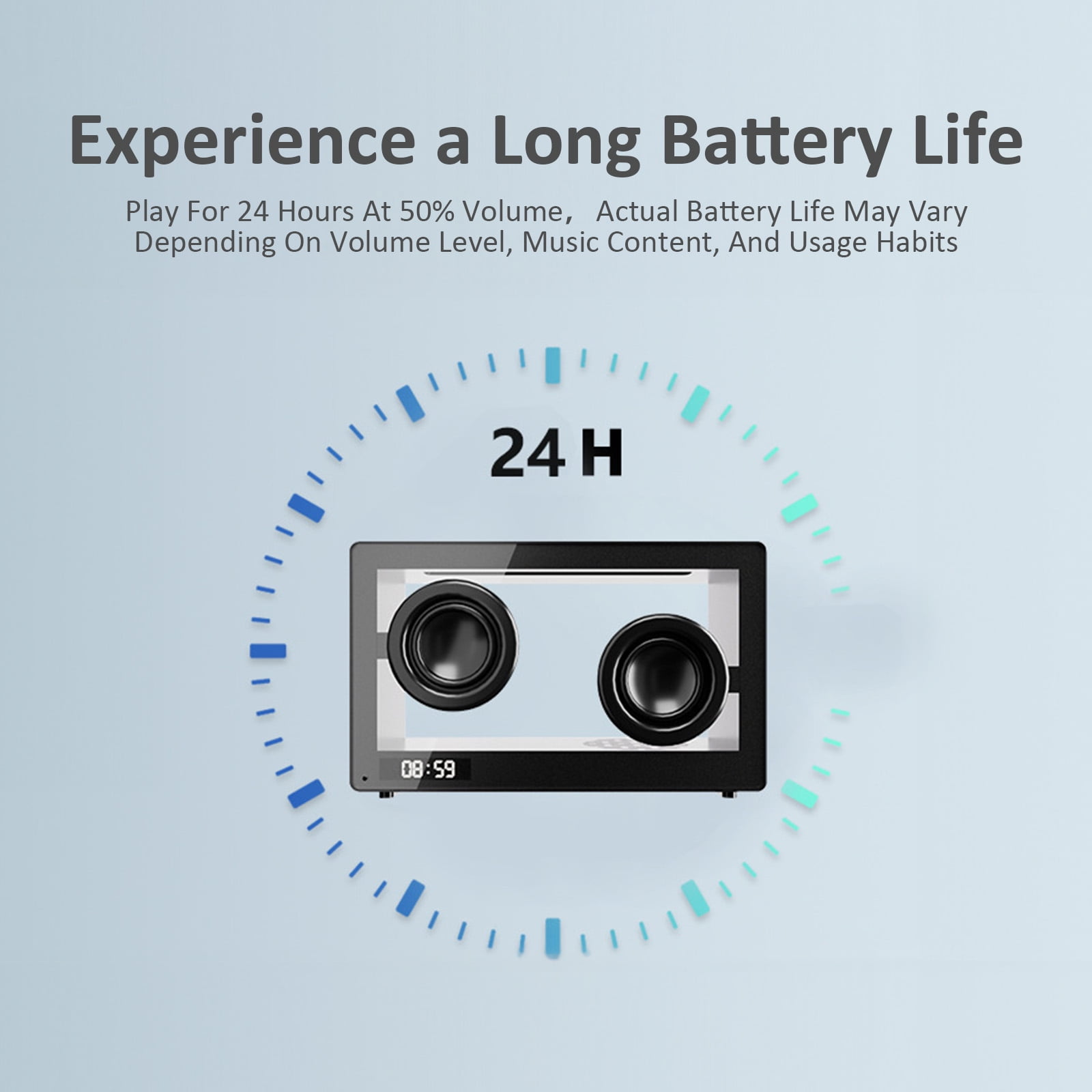 Bluetooth Speaker, Transparent Speakers Bluetooth Wireless,Portable Speaker, Simple Desktop Mini Speaker with LED Ambiance Light