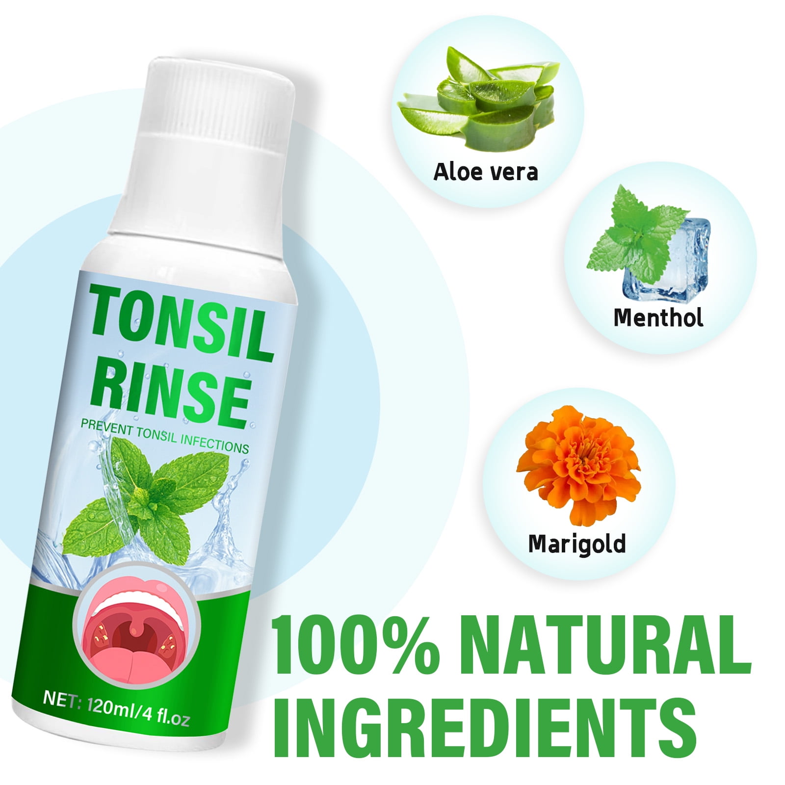 Tonsil Stone Mouthwash, Tonsil Stone Remover, Fight Bad Breath & Relieve Dry Mouth, 100ML