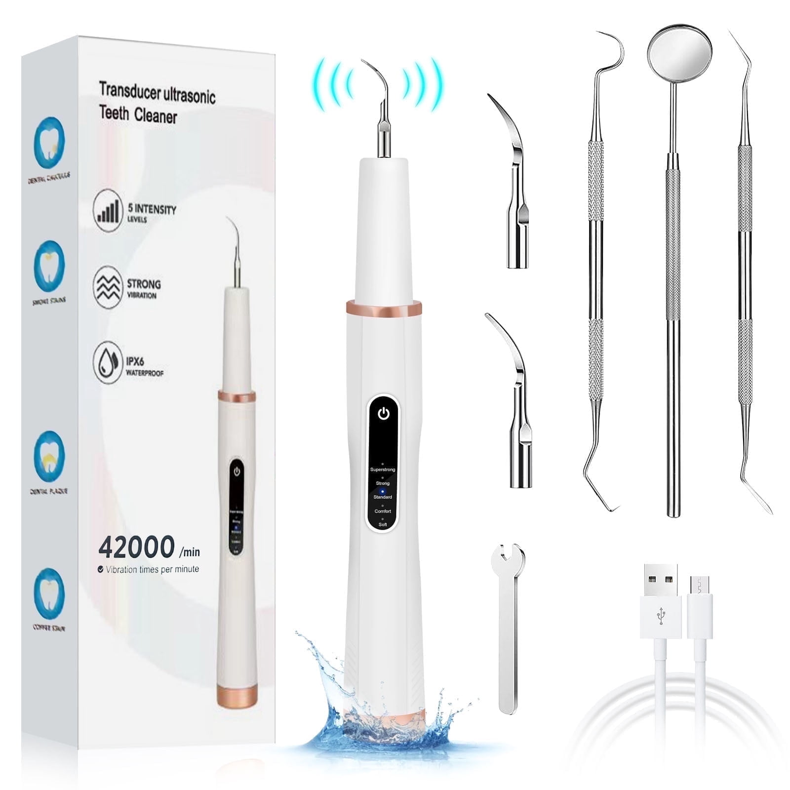 Plaque Remover for Teeth,  Teeth Cleaning Kit with 5 Modes