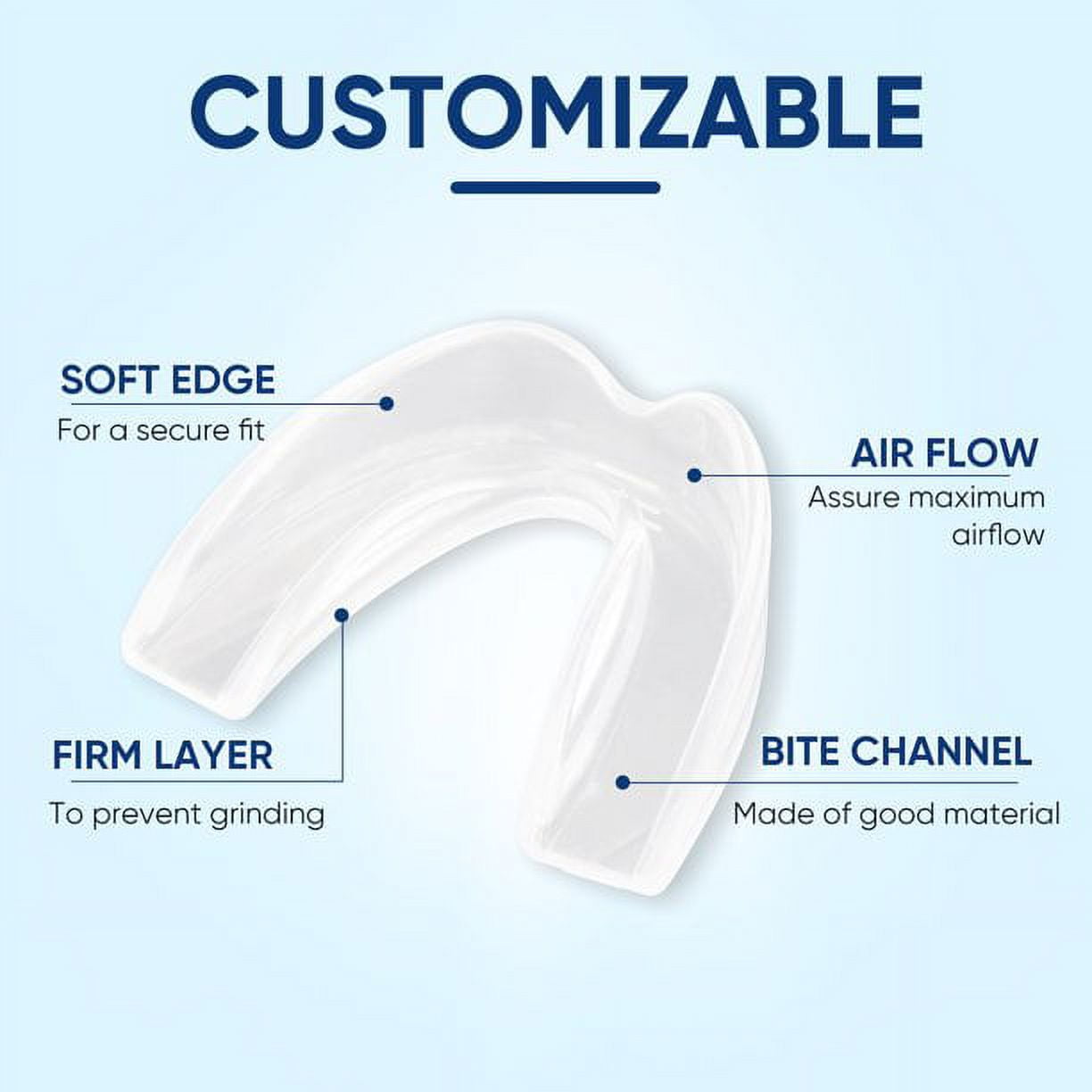 Mouth Guard for Grinding Teeth at Night, Professional Night Guards for Teeth Grinding with Hygiene Case(4Piece Set/2Sizes)