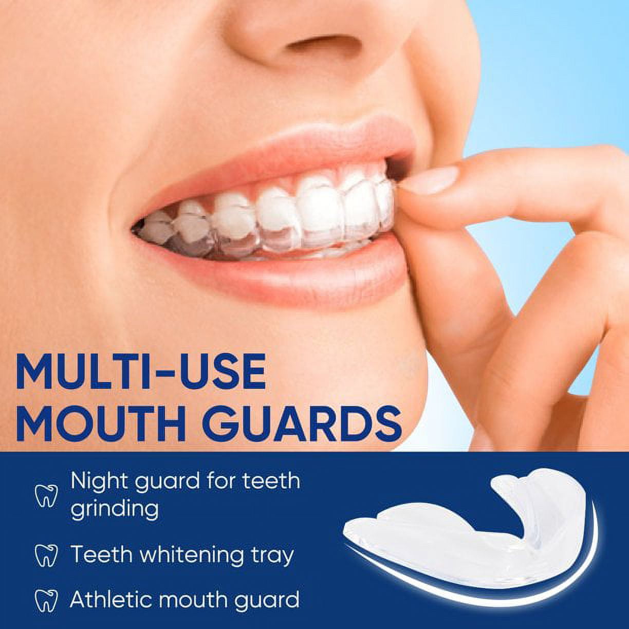 Mouth Guard for Grinding Teeth at Night, Professional Night Guards for Teeth Grinding with Hygiene Case(4Piece Set/2Sizes)