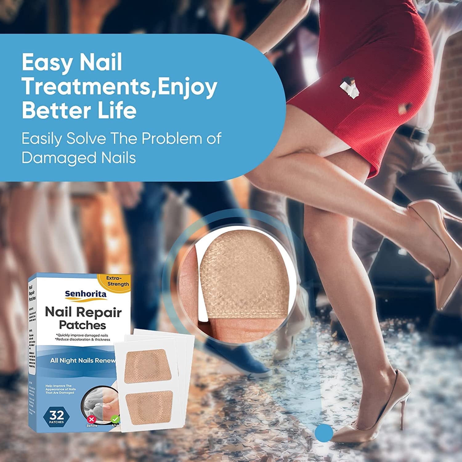 Toenail Fungus Treatment Extra Strength, 32 Pcs Toe Nail Fungus Treatment Extra Strength for Restores Appearance of Discolored or Damaged Nails