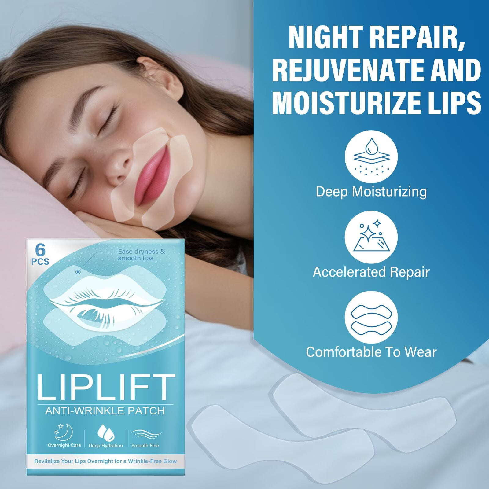 Anti Wrinkle Patches for Lip, Forehead, Cheek, Smile Line and Skin Around The Lips