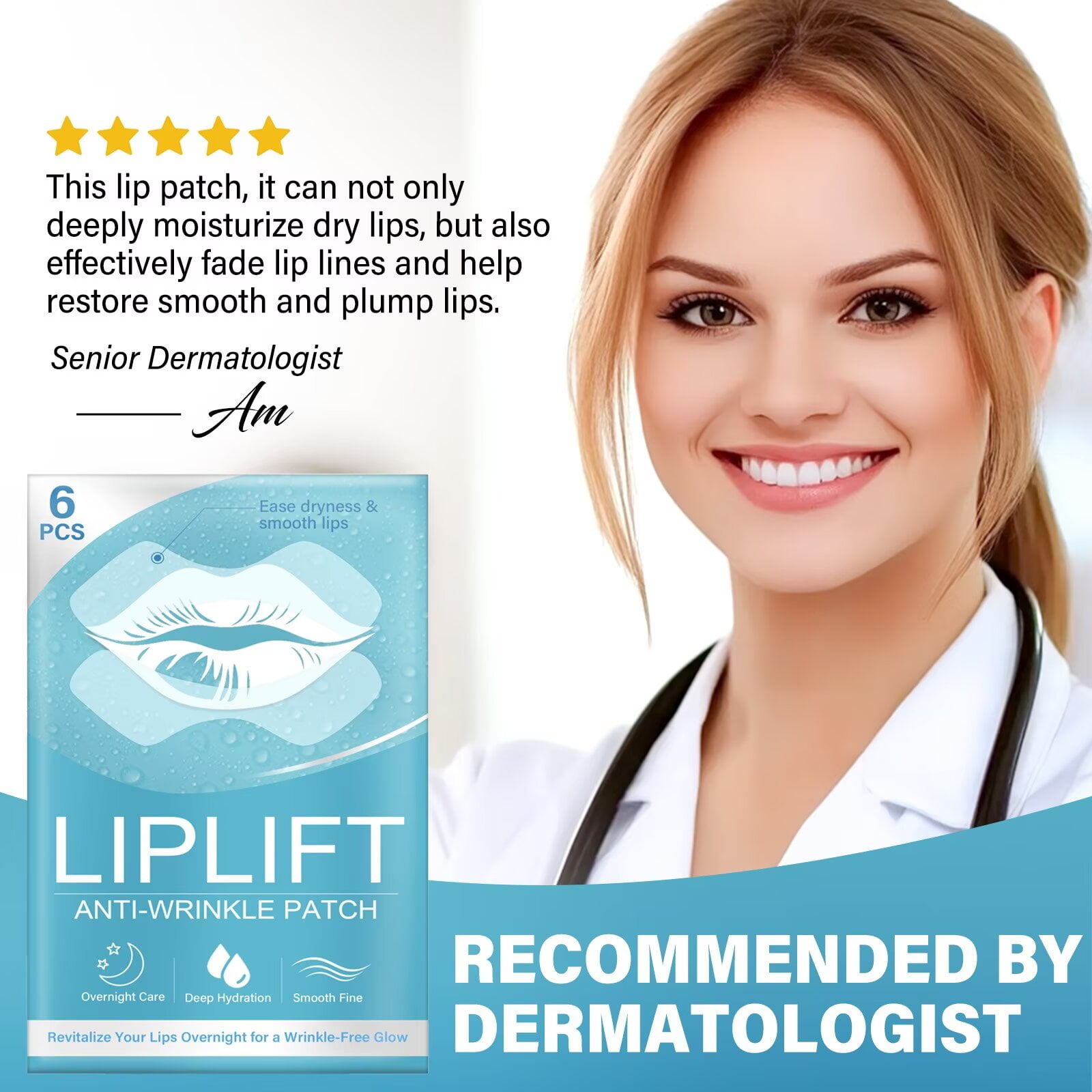 Anti Wrinkle Patches for Lip, Forehead, Cheek, Smile Line and Skin Around The Lips