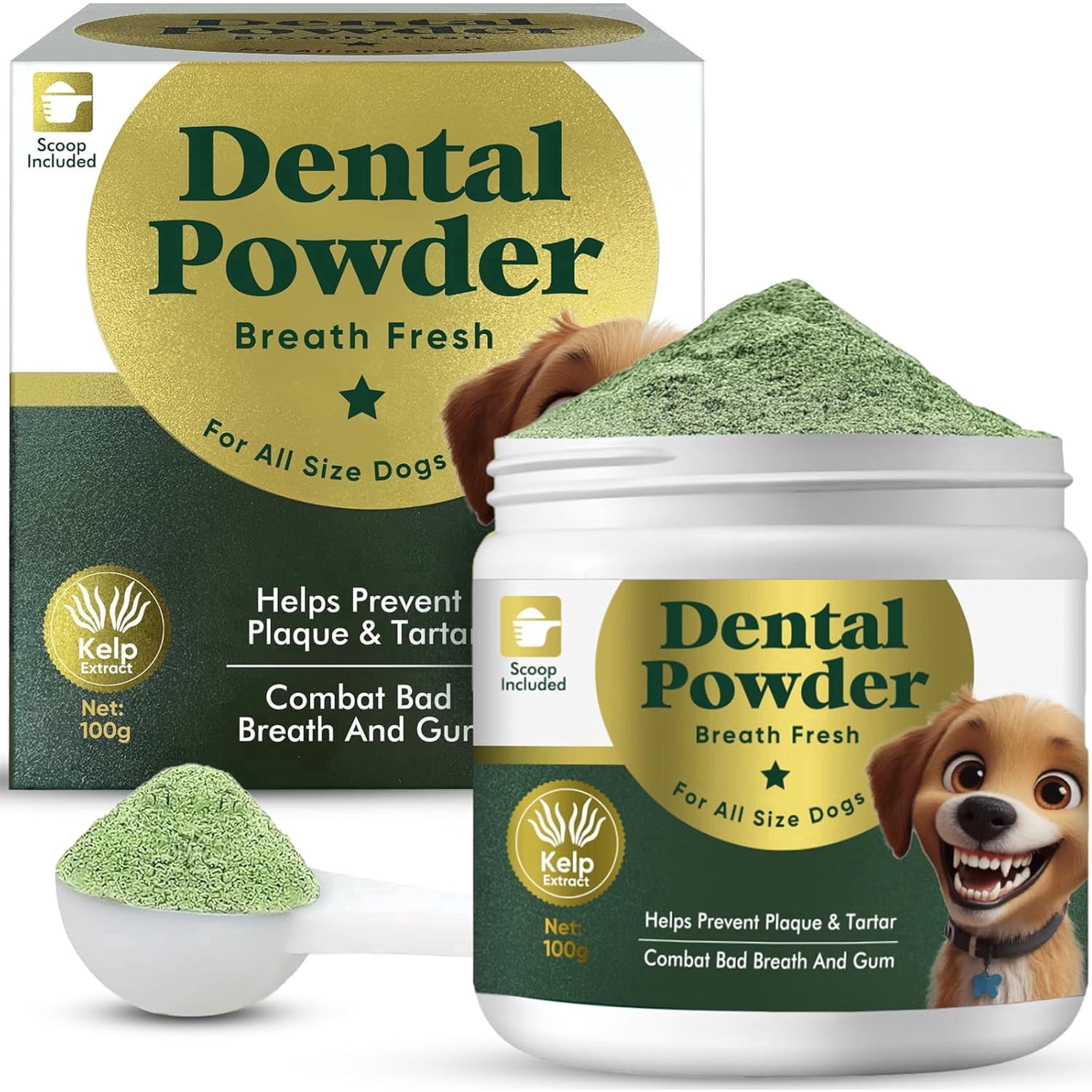 Dog Dental Powder, Dog Teeth Cleaning Powder, Natural & Pet-Safe Formula, Dental Care Supplies for Dogs