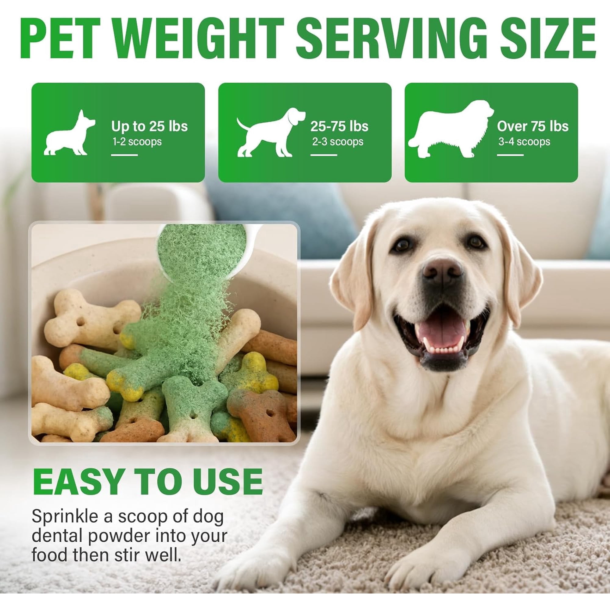 Dog Dental Powder, Dog Teeth Cleaning Powder, Natural & Pet-Safe Formula, Dental Care Supplies for Dogs