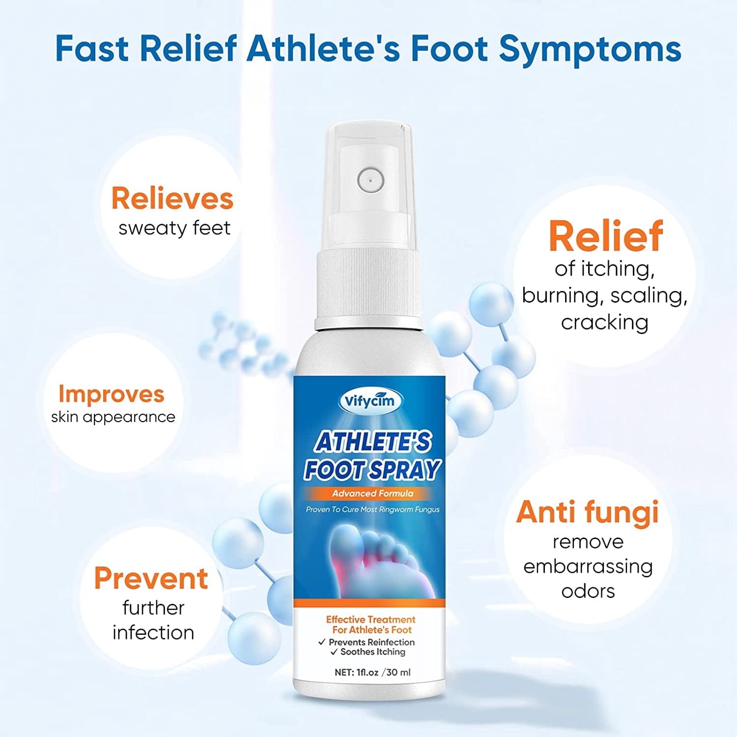 Athletes Foot Treatment Extra Strength - Effective Fungi Treatment Athletes Foot Spray - Itching and Odor Removal