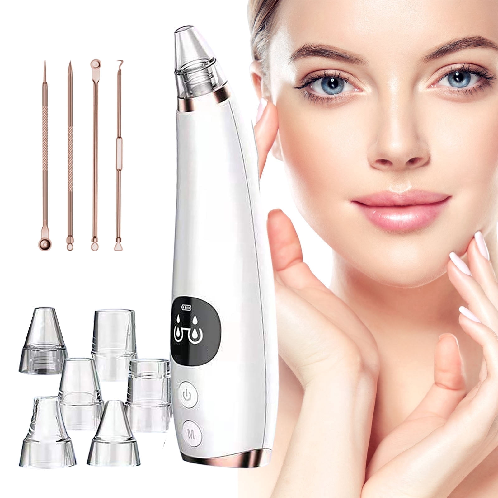 2026 Newest Blackhead Remover Pore Vacuum, USB Rechargeable Facial Pore Cleaner,3 Levels Adjustable Pore Vacuum Blackhead Remover, with 5 Suction Power, 5 Probes