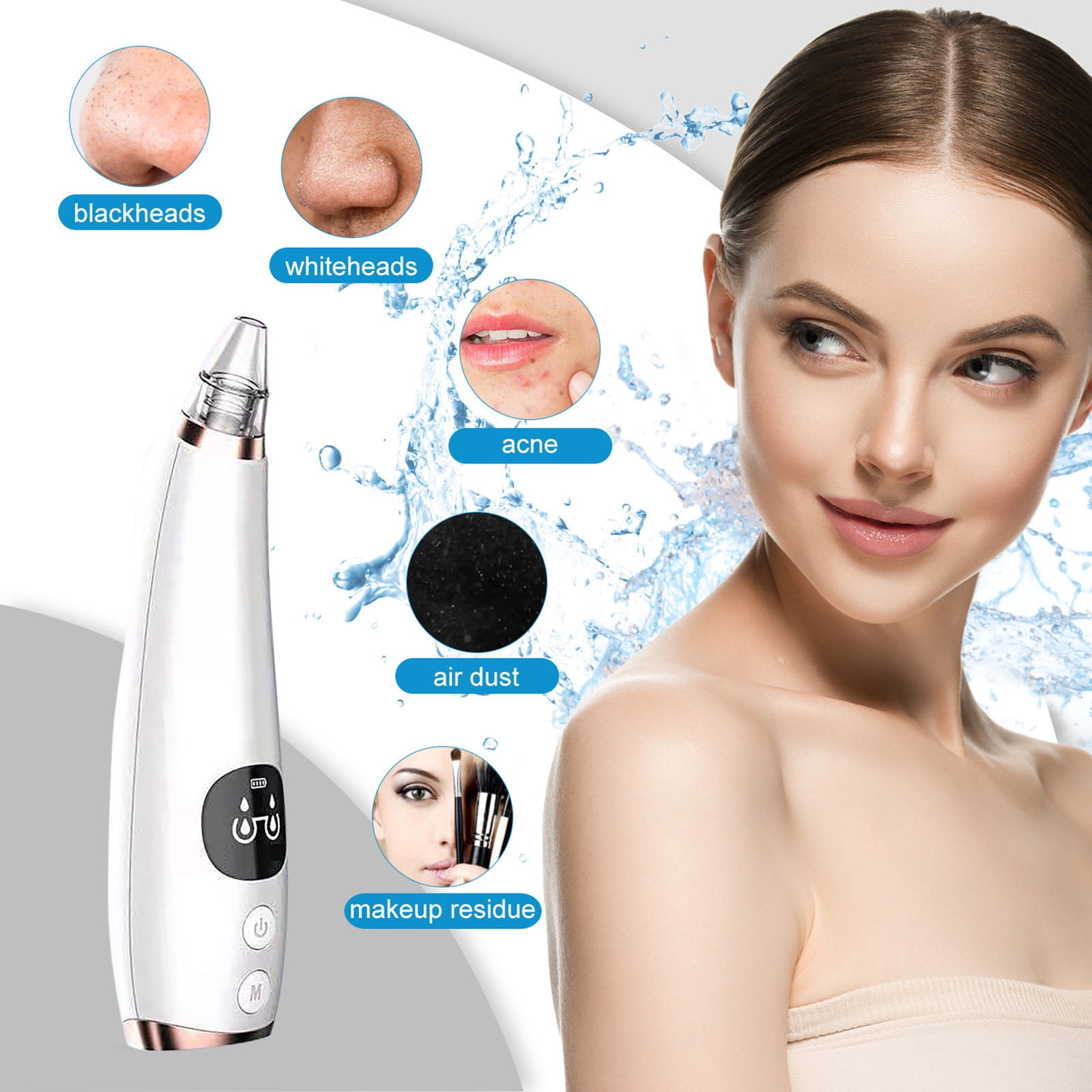 2026 Newest Blackhead Remover Pore Vacuum, USB Rechargeable Facial Pore Cleaner,3 Levels Adjustable Pore Vacuum Blackhead Remover, with 5 Suction Power, 5 Probes