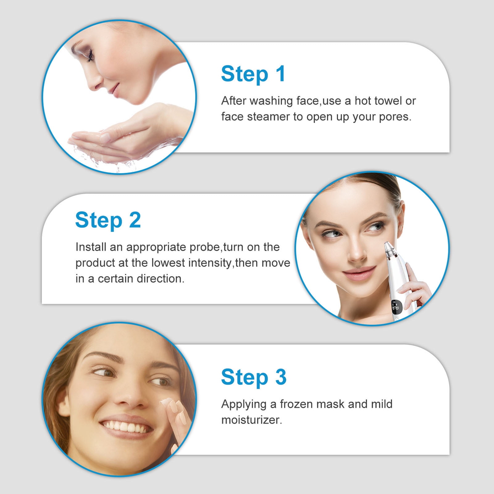 2026 Newest Blackhead Remover Pore Vacuum, USB Rechargeable Facial Pore Cleaner,3 Levels Adjustable Pore Vacuum Blackhead Remover, with 5 Suction Power, 5 Probes