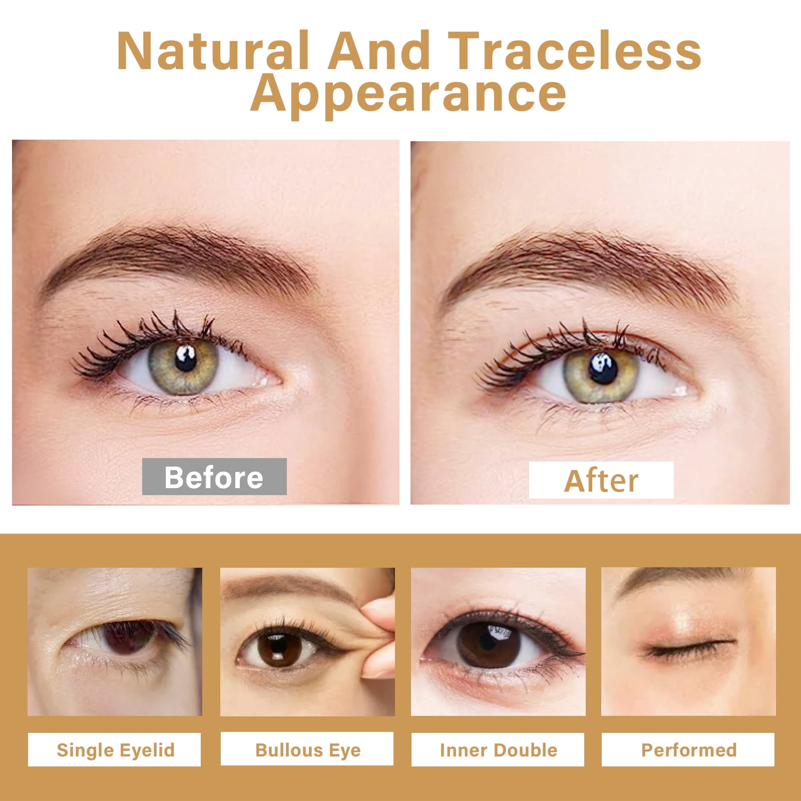 Invisible Double Eyelid Tape, Waterproof Long-lasting Eyelid Tape, 3 Custom Shapes (Olive, Slim, Wide) Eyelid Lift Strips, 480 Pcs