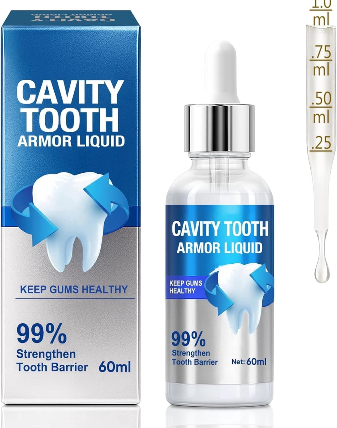 Cavity Healing Tooth Armor Liquid, Advanced Enamel Repair & Nano Hydroxyapatite Remineralization Drops for Sensitive Teeth - Supports Gum Health & Cavity Reversal