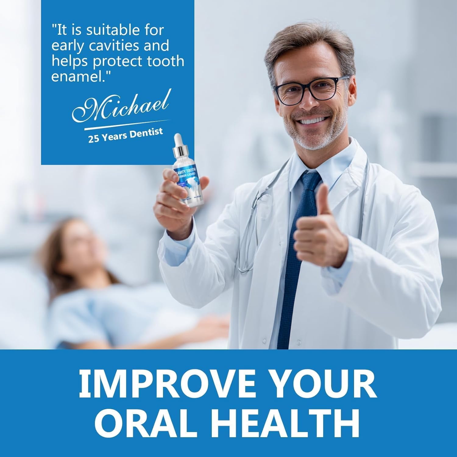 Cavity Healing Tooth Armor Liquid, Advanced Enamel Repair & Nano Hydroxyapatite Remineralization Drops for Sensitive Teeth - Supports Gum Health & Cavity Reversal